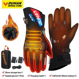 Vijf Vingers Handschoenen DUHAN Motor Verwarming Handschoenen Batterij Aangedreven Moto Guantes Winter Waterdichte Rijhandschoenen Outdoor Warm Houden Guantes Para Moto 231007