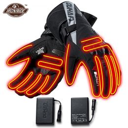 Vijf vingers handschoenen Duhan waterdichte motorfiets verwarmde USB elektrische motorcross verwarming Winddichte winter Moto bescherming 230823