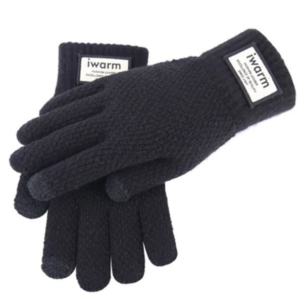 Cinq doigts gants mode hommes hiver chaud tricot plus peluche velours épaissir élastique sport fitness cyclisme mitaines écran tactile gants de conduite L46L 231021