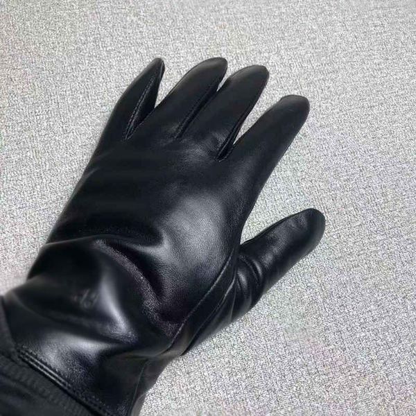 Cinq doigts gants mode peau de mouton fourrure une pièce gants en cuir livraison à domicile