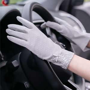 Cinq doigts gants mode été coton imprimé point court antidérapant respirant dames mince soleil protection UV gants conduite gants pour femmes 230717
