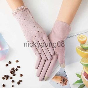 Gants à cinq doigts Gants à cinq doigts 1 paire de mitaines pour femmes de mode respirant anti-UV écran tactile à doigt complet en plein air cyclisme dentelle fête x0902