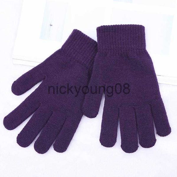 Cinq doigts gants cinq doigts gants classique vieux tricoté couleur unie hiver hommes et femmes simples cheveux chauds peuvent être générés x0902