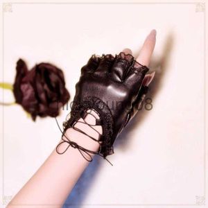 Handschoenen met vijf vingers Handschoenen met vijf vingers Touchscreen Kunstleer Vingerloos Punk Disposible Gym x0902