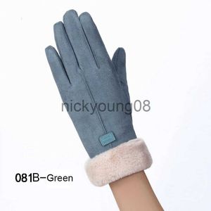 Guantes de cinco dedos Guantes de cinco dedos Invierno Mujer Cálido Lana Moda femenina Mitones de gamuza para mujeres Pantalla táctil Gota 221123 x0902