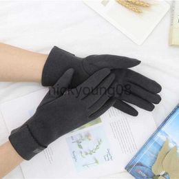 Cinco dedos guantes cinco dedos guantes mujeres invierno mantener caliente pantalla táctil más terciopelo interior alta elasticidad al aire libre a prueba de viento ciclismo moda estilo simple x0902