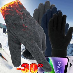 Vijf Vingers Handschoenen Fleece Dikke Winter Effen Dames Outdoor Polar Warm Koudbestendig Ski Fietsen Touchscreen Handschoen Heren Wanten 231012