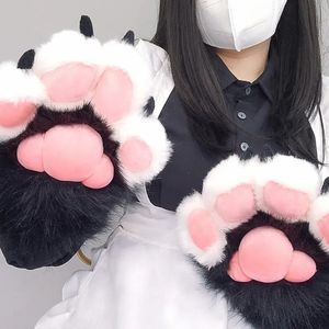 Cinq doigts gants fourrure patte cosplay loup ours animal peluche mitaines pour femmes filles goutte 231010