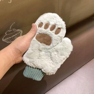 Vijf vingers handschoenen meisjes kawaii winter pluche warme vrouwen split vinger beer festival vakantie cadeau outdoor winddichte handschoen