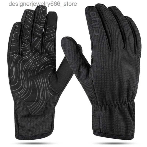 Cinco dedos Guantes Giyo Hombres Mujeres Otoño Invierno Guantes Deporte Ciclismo Bicicleta Guantes MTB Pantalla táctil Antideslizante Bicicleta Correr Esquí Pesca Guantes Q231206