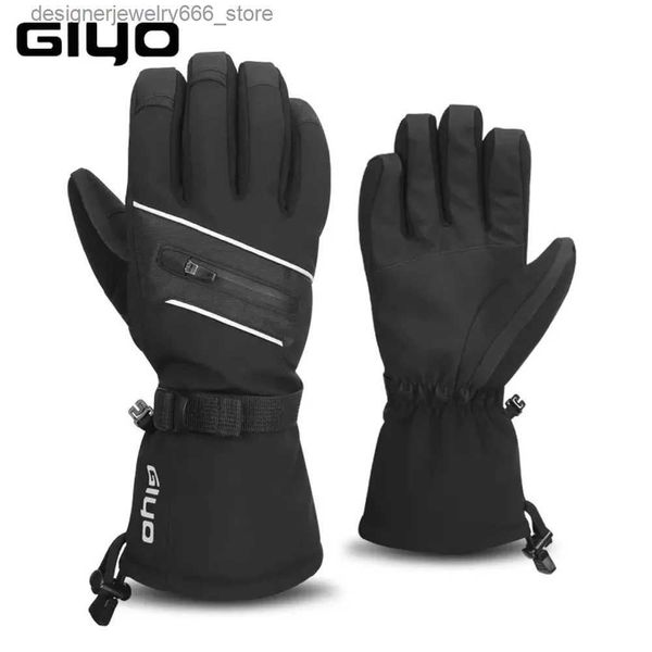 Guantes de cinco dedos GIYO Guantes de esquí impermeables para hombres Mujeres Guantes de nieve de lana cálida Motos de nieve Guantes de snowboard Mitones Deportes de invierno Guantes térmicos Q231206