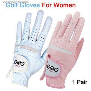 Handschoenen met vijf vingers Golf gs voor dames la Girl Professional 1 paar Roze Blauw 2 kleuren stof sport golfspelbal Tennis Baseball Cadeau 1 paarL231103