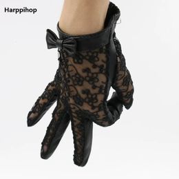 Vijf vingers handschoenen Harppihop korte lederen handschoenen kanten handschoenen sexy nappa Italiaanse vrouwen lederen rijwanten handschoenen 231016