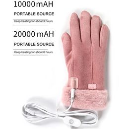 Cinq doigts gants chauffés mitaines à doigts complets écran tactile USB gants chauffants à main chaude ergonomie température constante pour intérieur maison extérieur 231218