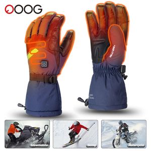 Handschoenen met vijf vingers Verwarmde handschoenen Sneeuwscooter Skiën Winter Warm Lithiumbatterij Verwarmde motorfietshandschoenen Waterdichte verwarmde oplaadbare handschoenen 231117