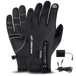 Cinq doigts gants gants chauffants USB électrique chauffé main support chaud écrans tactiles pour la chasse pêche 231218