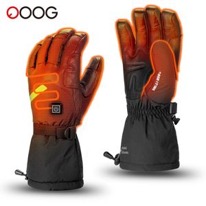 Cinq doigts gants chauffants moto hiver antidérapant chauffage ski cuir étanche batterie au lithium rechargeable 230823