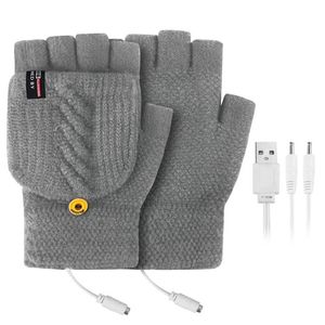 Cinq doigts gants chauffants électriques hiver Li-ion rechargeable en cuir batterie extérieure 158Q