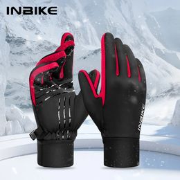 Cinq doigts gants INBIKE écran tactile chaud cyclisme vélo extérieur imperméable hiver VTT coupe-vent anti-dérapant 231101
