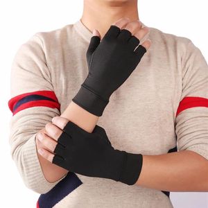 Cinq doigts gants de compression intérieure arthrite sport fibre de cuivre soins de santé demi-doigt gant ajustement canal carpien douleurs articulaires Wo347L