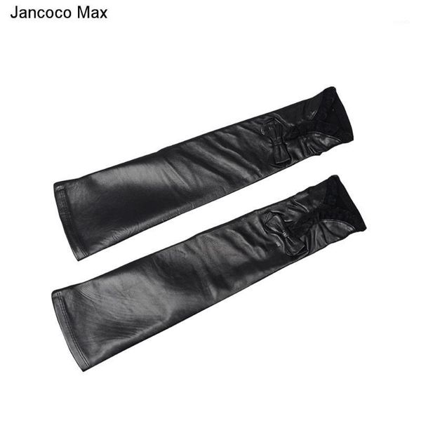 Cinq doigts gants Jancoco Max Style printemps été automne longue véritable peau de mouton en cuir nœud papillon dentelle décoration S2069