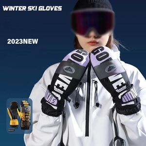 Gants à cinq doigts JSJM gants de ski d'hiver hommes Sports de plein air imperméables antidérapants gants chauds femmes gants de snowboard ultralégers 231215