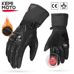 Vijf Vingers Handschoenen KEMiMOTO CE Motorhandschoenen Winter Zwart Guantes Moto Invierno Warm Touchscreen Waterdicht Winddichte Handschoenen BeschermendL231108