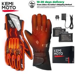 Gants à cinq doigts KEMIMOTO gants chauffants Moto hiver Moto gants chauffants chauds imperméables rechargeables gants thermiques chauffants pour motoneige 231023