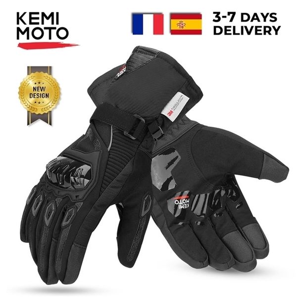 Gants à cinq doigts KEMiMOTO Gants de moto d'hiver Écran tactile Motorcross Imperméable Coupe-vent Gants d'hiver de protection Hommes Guantes Moto Luvas 220921