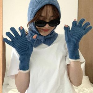 Vijf vingers handschoenen gebreide halfvinger vrouwen accessoires warm touchscreen vingerloze gestreepte handschoen