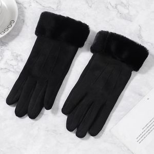 Cinq doigts gants dames mode printemps et automne coton chaud hiver écran tactile froid mignon adapté à la conduite en plein airFive