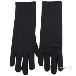 Cinq doigts gants dames mi-longueur été spandex crème solaire brodé mince bonne élasticité étiquette conduite femmes