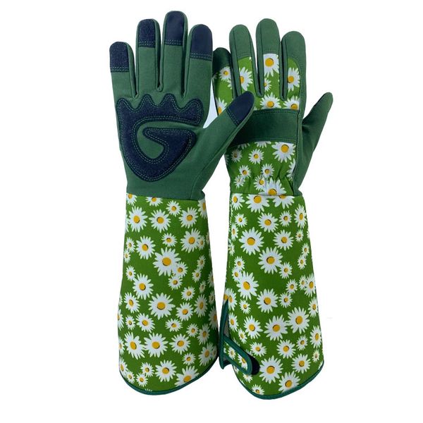 Gants à cinq doigts Gants de jardinage longs pour femmes Gants anti-épines Gants de jardin pour l'élagage des roses pour hommes avec écran tactile Gants de travail respirants 231016