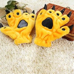 Vijf vingers Handschoenen Lovely Cartoon Animal Bear Cat Claw Gloves Women Men Cosplay Soft Plush Paw Gloves Halloween Costuums Gifts Mittens G78 J221031