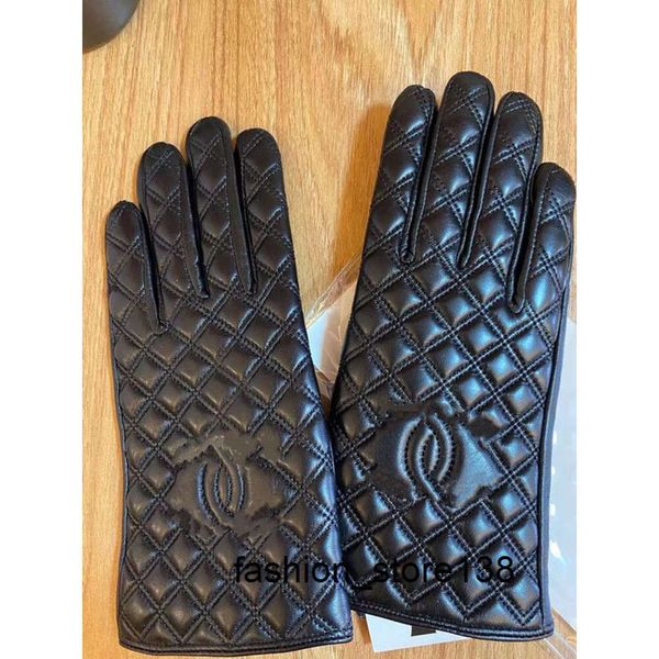 Cinq doigts gants de luxe femmes gants en cuir classique designer plaid gant hiver chaud doux gant véritable peau de mouton cuirs mitaines femme conduite équitation ski mi