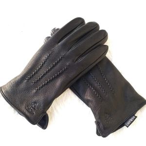 Gants à cinq doigts gants 100% en peau de mouton pour hommes motif peau de cerf gants en cuir pour hommes chauds et doux mitaines pour hommes avec doublure en peluche 231031