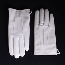 Cinq doigts gants hommes en cuir véritable en cuir véritable hiver chaud blanc cérémonie gants courts gants 230822