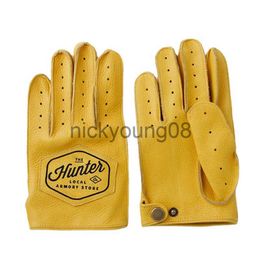 Cinq doigts gants hommes moto cavalier en plein air alpinisme été vintage gants en cuir automne hiver peluche gym guantes 220812 x0902