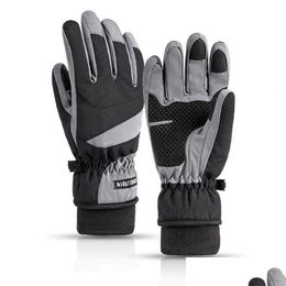 Five Fingers Handschoenen Heren Ski Tralight Waterdicht Winter Warm Snowboard Motorrijden Sneeuw Plus Veet Verdikking Drop Delivery Fashion Acce