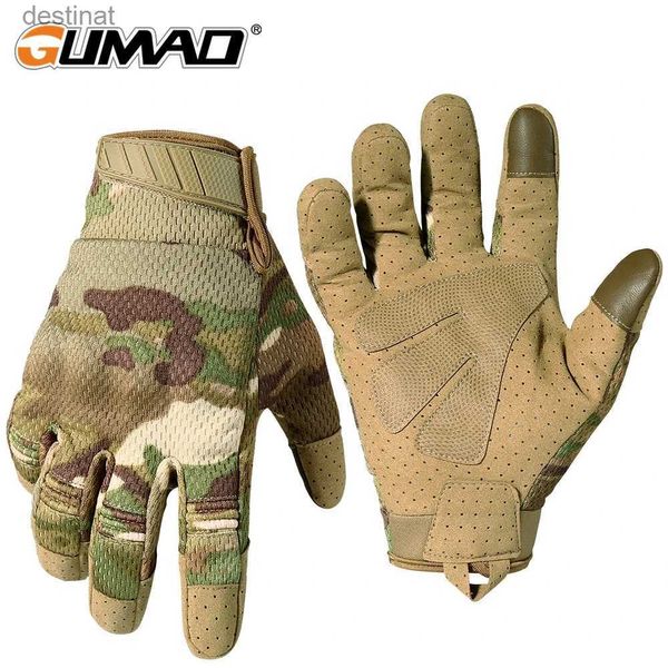 Cinco dedos Guantes Hombres Guantes tácticos Pantalla táctil Guantes de ciclismo Deportes Camo Guante militar Montar en motocicleta Bicicleta Correr Paintball GuantesL231108