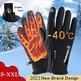 Guantes de cinco dedos para hombre, pantalla táctil de invierno, guantes de motocicleta de Color negro, guantes de equitación de carreras, guantes térmicos de equitación con forro polar 231023