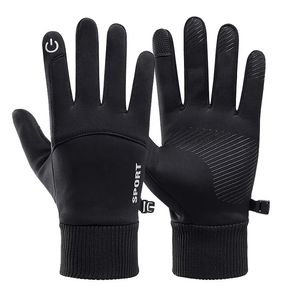 Cinq doigts gants hommes hiver imperméable cyclisme sports de plein air course moto ski écran tactile polaire antidérapant chaud complet 230928