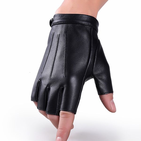 Cinq doigts gants hommes femmes véritable cuir amoureux mitaines sans doigts noir demi doigt extérieur tactique hommes conduite AGC003 230921