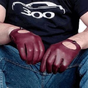 Cinq doigts gants hommes gants en cuir véritable mâle doux peau de chèvre mince mode gants de conduite décontractés chaud hiver écran tactile gants de poignet courts 230906