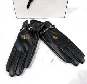 Cinq doigts gants hommes femmes mode designer marque lettre impression épaissir garder au chaud gant hiver sports de plein air pur coton