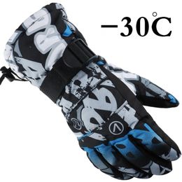 Cinco dedos Guantes MenWomenKids Esquí Snowboard Ultraligero Impermeable Invierno Sonw Warm Fleece Motocicleta Moto de nieve Montar 230928