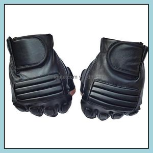 Cinq doigts gants mitaines chapeaux écharpes accessoires de mode hommes cuir synthétique polyuréthane noir tactique Gym armée militaire Sport Fitness cyclisme demi