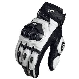 Five Fingers Gants Gants de moto noir Racing Moto en cuir véritable blanc Road Racing Team Gant hommes été hiver 230821