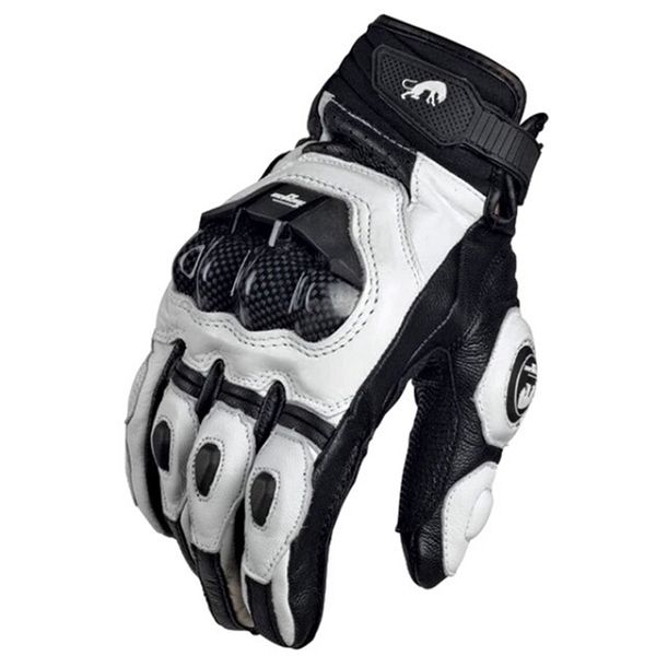 Cinq doigts gants gants de moto noir course en cuir véritable moto blanc course sur route équipe gant hommes été hiver 220921
