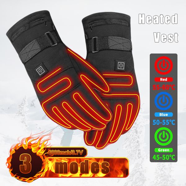 Cinq doigts gants moto chauffée hiver chaud batterie au lithium écran tactile étanche ski rechargeable 230823